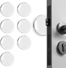 Door Stoppers Wall Protector, 8 PCS Silicone Knob 8x6x0.3, Transparent 