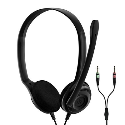 Sennheiser PC 3 Chat - Durable On-Ear Wired Headset - Noise Cancelling Microp...