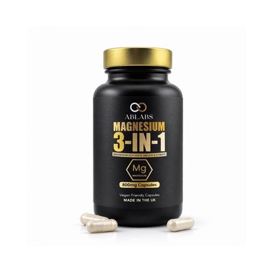 Magnesiumglycinat 3-in-1 Komplex, 1600mg Magnesium Nahrungsergänzungsmittel hohe Absorption