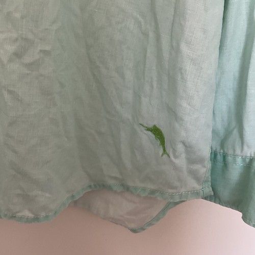 Tommy Bahama Relax 100% Leinen Hemd mit Knopfleiste Herren Gr. L Seafoam Green Coastal - Bild 3 von 12