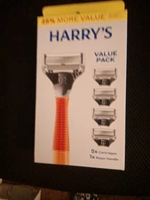 Harry's Razor Handle Ember 1 Razor Handle, 5x  5-Blade Cartridges