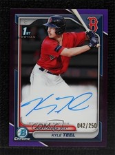 2024 Bowman Chrome Prospect Purple Refractor 42/250 Kyle Teel #CPA-KT Auto 19fe