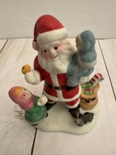 1991 Lemax Dickensvale Porcelain Gift From Santa Figure 13040 3” VGUC CHARITY