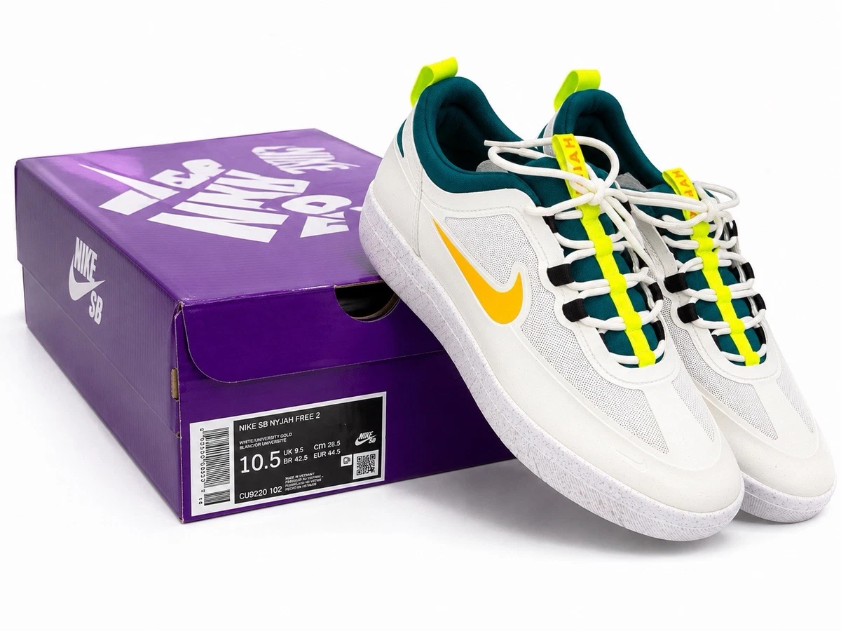 Nike Nyjah Free 2 SB White Geode Teal Gold for Sale | Authenticity