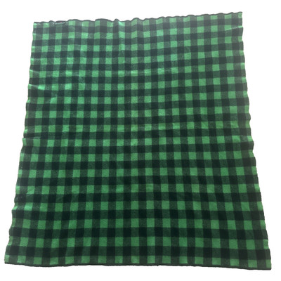 Vintage Abercrombie & Fitch Camp Blanket Buffalo Plaid Green Black Wool 55x63