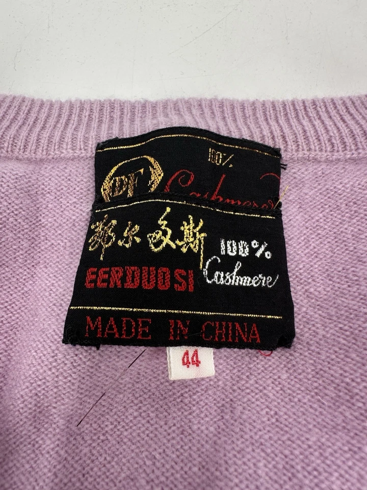 Suéter vintage Eerduosi 100 % cachemir para mujer talla 44 lila Foto 4 de 4