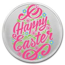 1 oz Silver Colorized Round - APMEX (Happy Easter, Easter Egg) 96.29 per troy oz