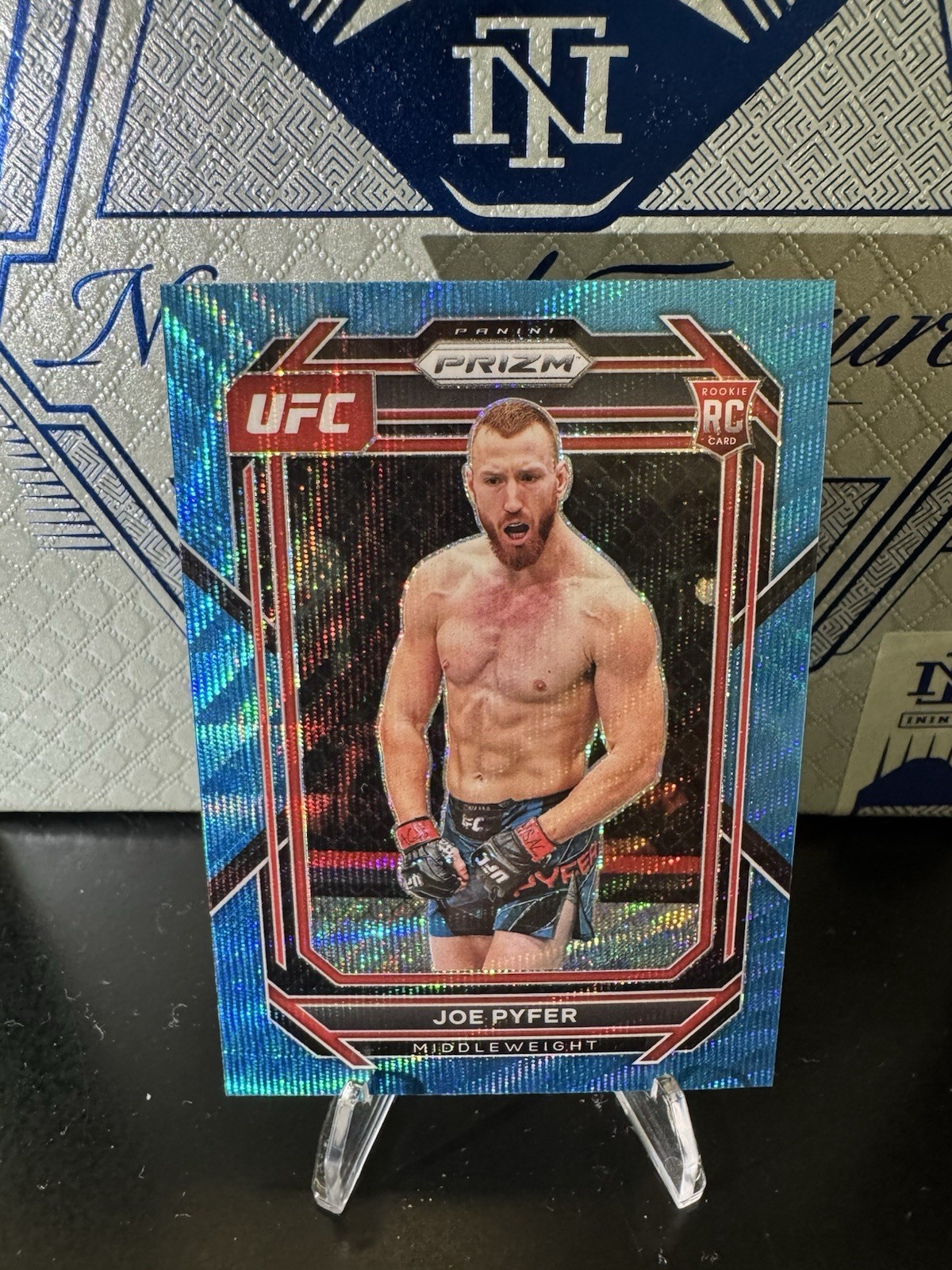 2023 Panini Prizm UFC Joe Pyfer BLUE WAVE Prizm RC #159 RC Middleweight