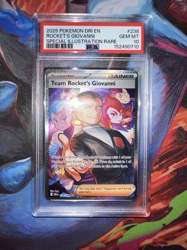 2025 POKEMON DRI EN-DESTINED RIVALS #238 TEAM ROCKET'S GIOVANNI PSA 10