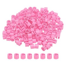 300Pcs Blank Clothes Hanger Marker Fit 3mm Rod for Garment Coding Hot Pink