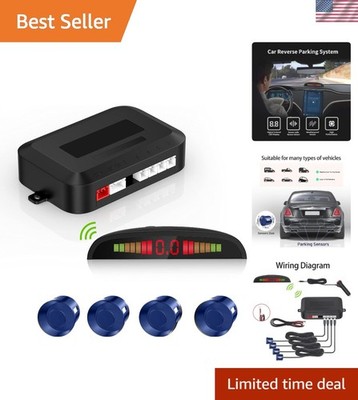Cordless Parking Sensor, Reverse Radar System with 4 Car Backup Sensors, LED ...