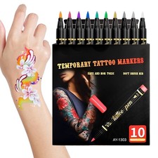 10 Colors Face Paint, Face Body Painting Kit for Kids, Washable Tattoo