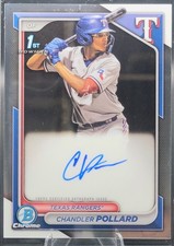 2024 Bowman Chrome HTA Chandler Pollard Auto Texas Rangers 1st Bowman CPA-CP MLB