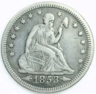 1853 SEATED LIBERTY QUARTER! ARROWS & RAYS! RARE! COLLECTORS ITEM! NR #P1592