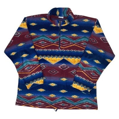 Vintage Sergio Tacchini Fleece Jumper 90s Retro 1/4 Zip Skiing Sweater Mens XL