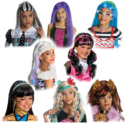 Child Girl Cosplay Costume Wig Monster Frankie Draculaura Clawdeen Lagoona Hair