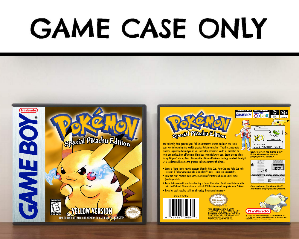 Pokémon Yellow Version: Special Pikachu Edition cover or packaging material  - MobyGames