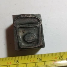 Vintage Letterpress Printing Block Vollrath Ware Bucket Pot Handle Advertising