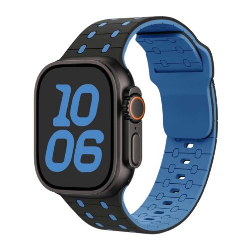 Für Apple Watch Series 10 9 8 7 6 5 4 Ultra Zweifarbig Silikon Verstellbares Armband - Bild 15 von 21