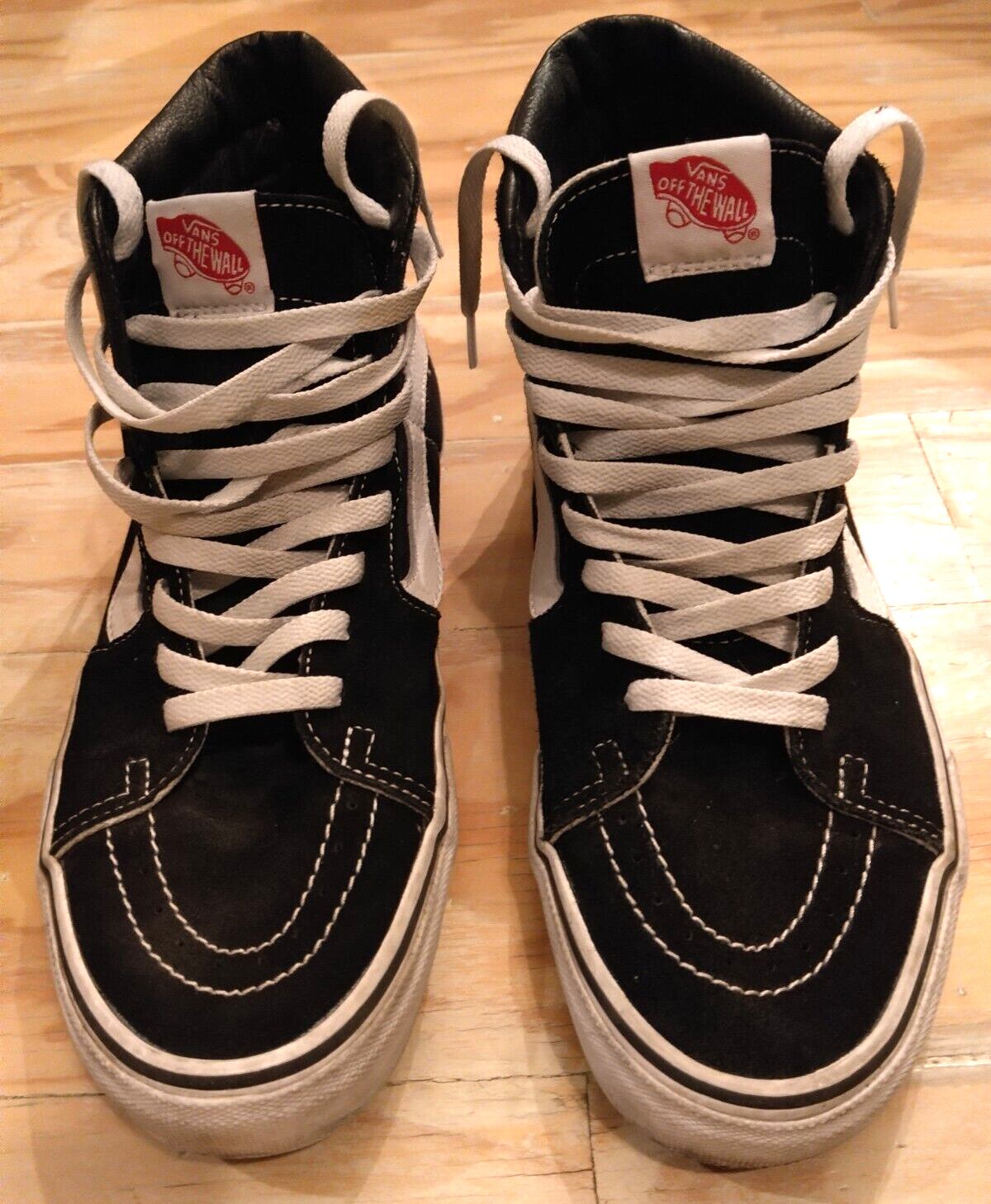 VANS Off The Wall Worlds No 1 Sk8 Hi Top Canvas Black/White Men's 10