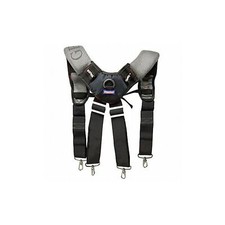 One Size Fits Most Shock-Absorbing Suspenders, Black/Blue