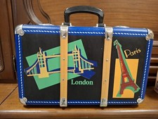 London Paris Kinder Koffer Retro Vintage  Spielzeug  Nostalgie Koffer 