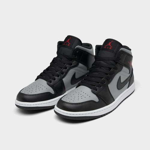 Air Jordan 1 Mid Basketball Shoes Black / Red / Grey Sz 8 554724 096 eBay