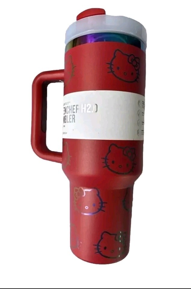 Stanley Cup Tumbler 40oz Red Hello Kitty Black Limited Edition-image