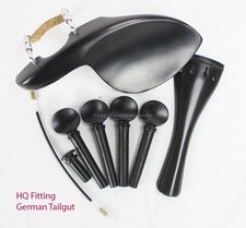 YDC Violin Ebony Fitting 8 Piece Set ------German Tailgut ----Guarneri Chinrest