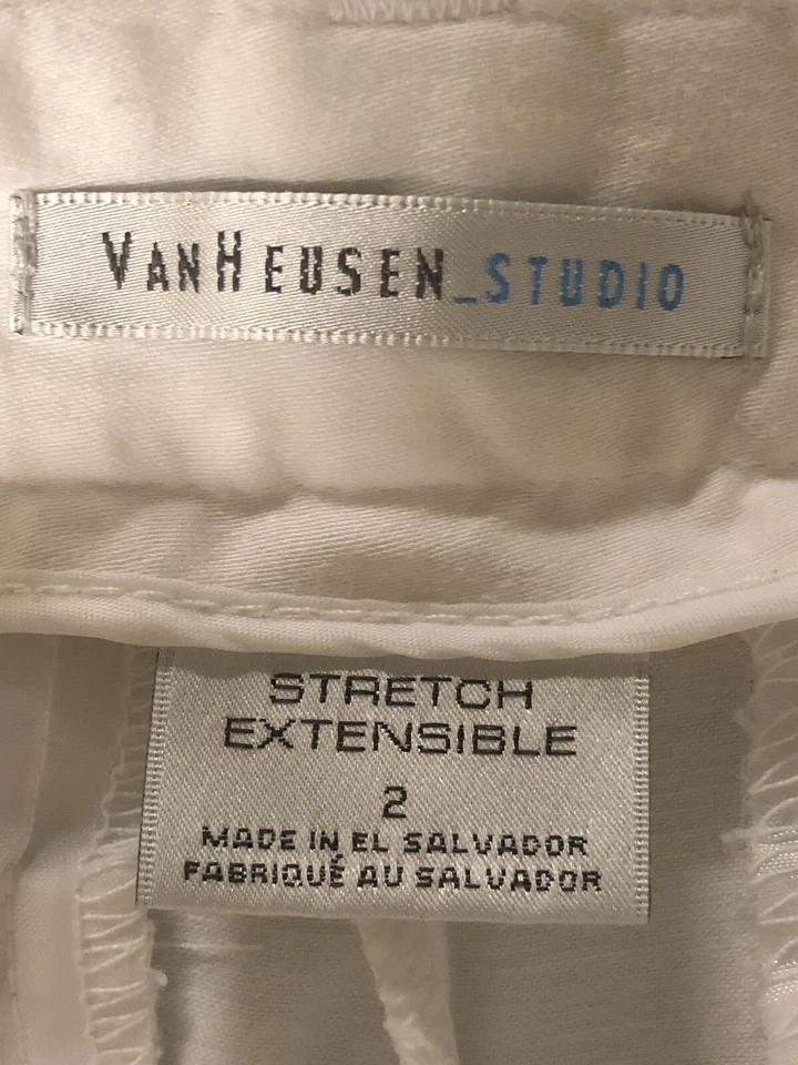 VAN HEUSEN STUDIO STRETCH EXTENSIBLE MUJER BERMUDAS BLANCAS TALLA 2 SEMINUEVAS Foto 3 de 4
