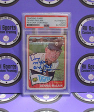 Dennis McLain Tigers Autographed 1965 Rookie Topps Baseball Card #236 PSA Slab