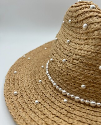 BNWT CHANEL Limited COCO BEACH Raffia Straw Hat with Pearls  display picture 2