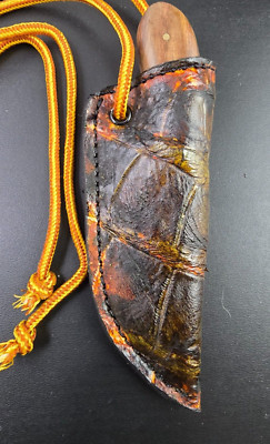GATOR Neck Knife sheath with 440c Patch Knife Pow Wow hunter skinner BUSH CRAFT