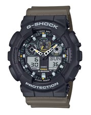 Casio G-SHOCK GA100TU-1A3 Men's XL 3-Eye Utility Black Drab Ana-Digi Watch