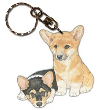 Corgi Welsh Pembroke Keychain Wooden