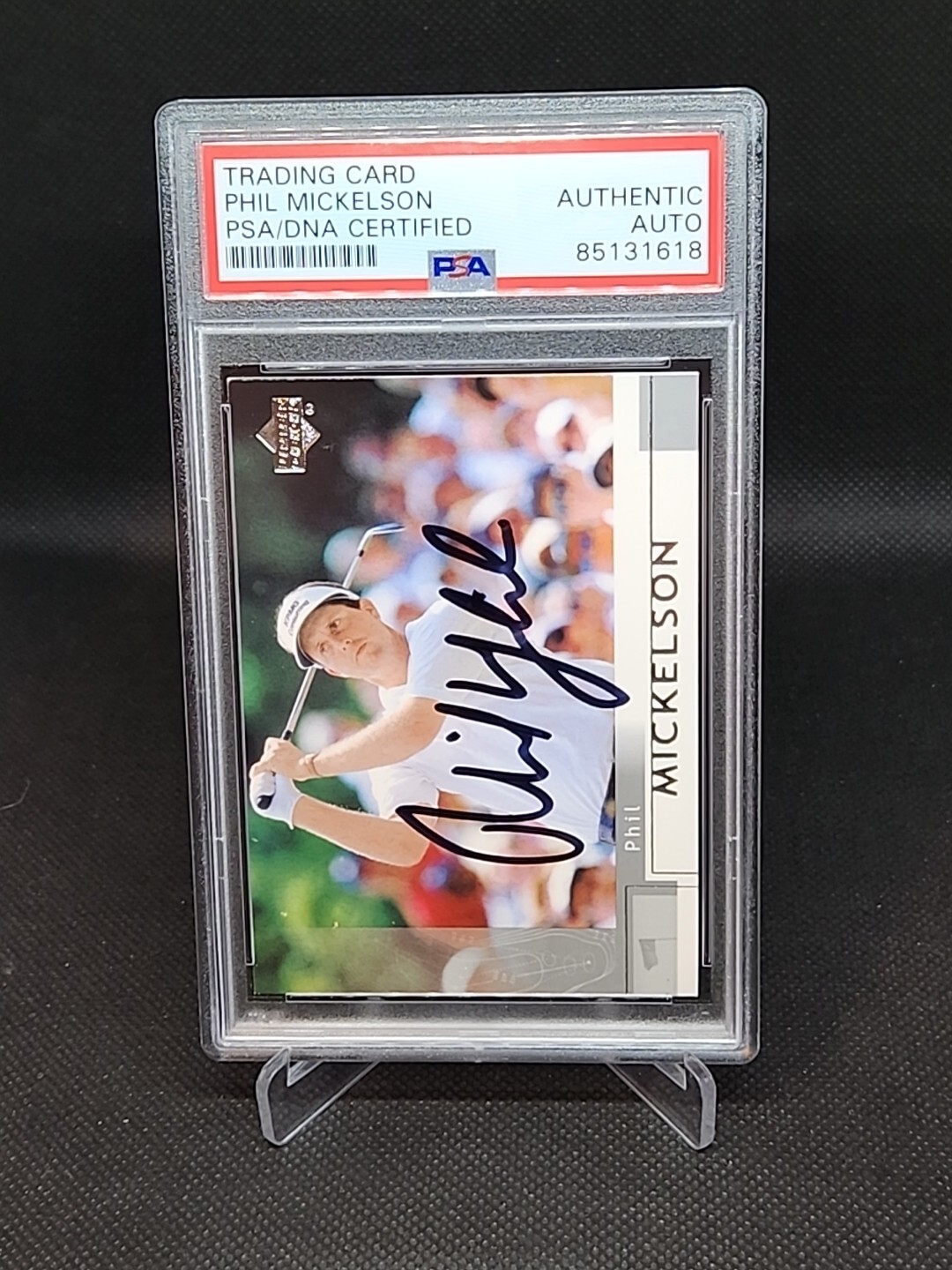 2002 Upper Deck PHIL MICKELSON #41 Signed Rookie Golf Card PSA Lefty RC PSA/DNA