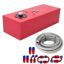 15 Gallon Aluminum Race Fuel Cell Gas Tank+cap+level Sender+steel Fuel Line Kits