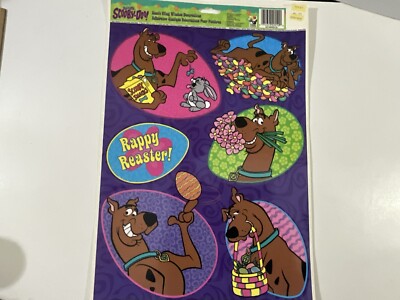 Vintage 2000 Cartoon Network Scooby Doo Window Clings Easter