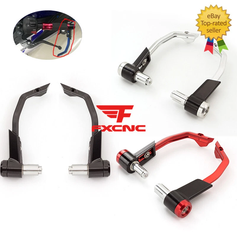 CNC Brake Clutch Handle Lever Protector Guards Bar Ends 7/8" Handlebar Silver - Изображение 3 из 4