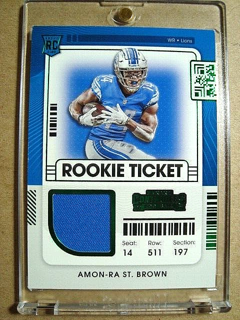 idntt ナムジウン サインポラ 2021 Amon-Ra St. Brown Panini Contenders Rookie Ticket Jersey