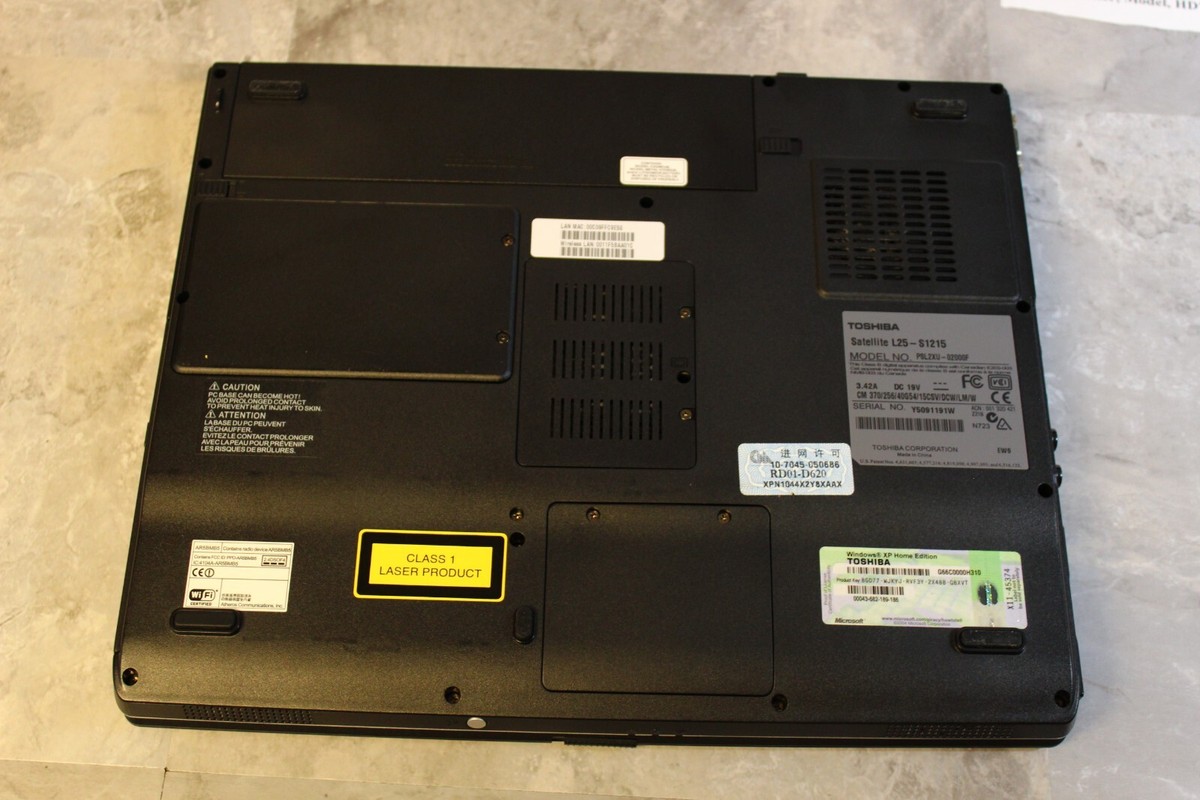 Toshiba Satellite L25-S1215 40GB HDD Windows XP 1.12Gb Ram