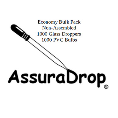 Eye Dropper - 1000 count, 1ml, PVC Bulb, Non-assembled, Economy, Made in USA