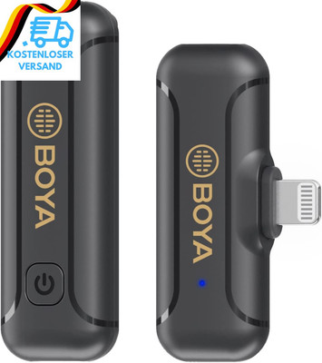BOYA Wireless Lavalier Microphone for Iphone Ipad, 2.4Ghz Plug Play Lapel Clip-O