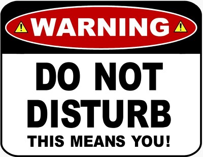Warning Do Not Disturb This Means You Laminated Funny Sign Ebay