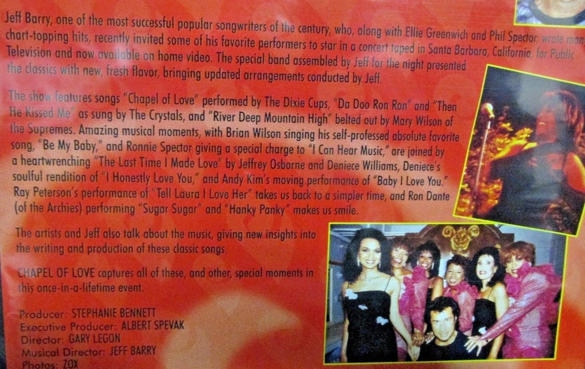 Chapel of Love: Jeff Barry and Friends (DVD, 2001) for sale
