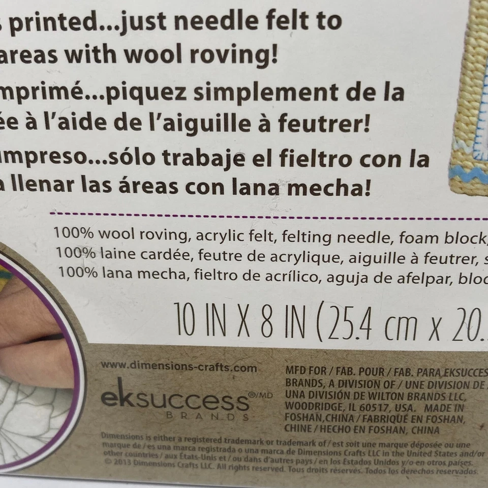 Dimensions Needle Felting Craft Felt Kit Butterfly 10" x 8" Printed Design Piece - Image 4 of 4