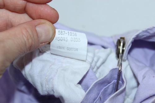 Vintage Girls Osh Kosh Light Purple Vestbak Overalls Size 6 DIRTY/Damaged Shorts - Picture 11 of 11