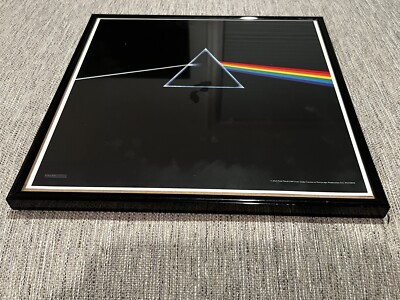 PINK FLOYD Dark Side Moon DSOTM METAL PLEXI FRAMED 12  Album Flat POSTER *No LP*