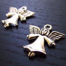 Angel Charms - Wholesale Antiqued Silver Plated Pendants C4053 - 10, 20 Or 50PCs