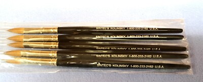 Kolinsky Sable Art Brushes / package of 5, size 8, pinched round